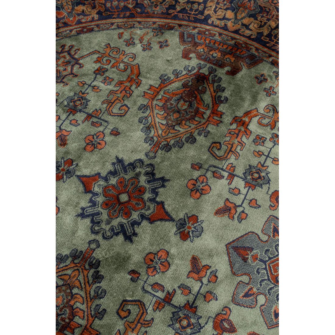 White Label Living Vloerkleed Raz Rond 160cm Groen