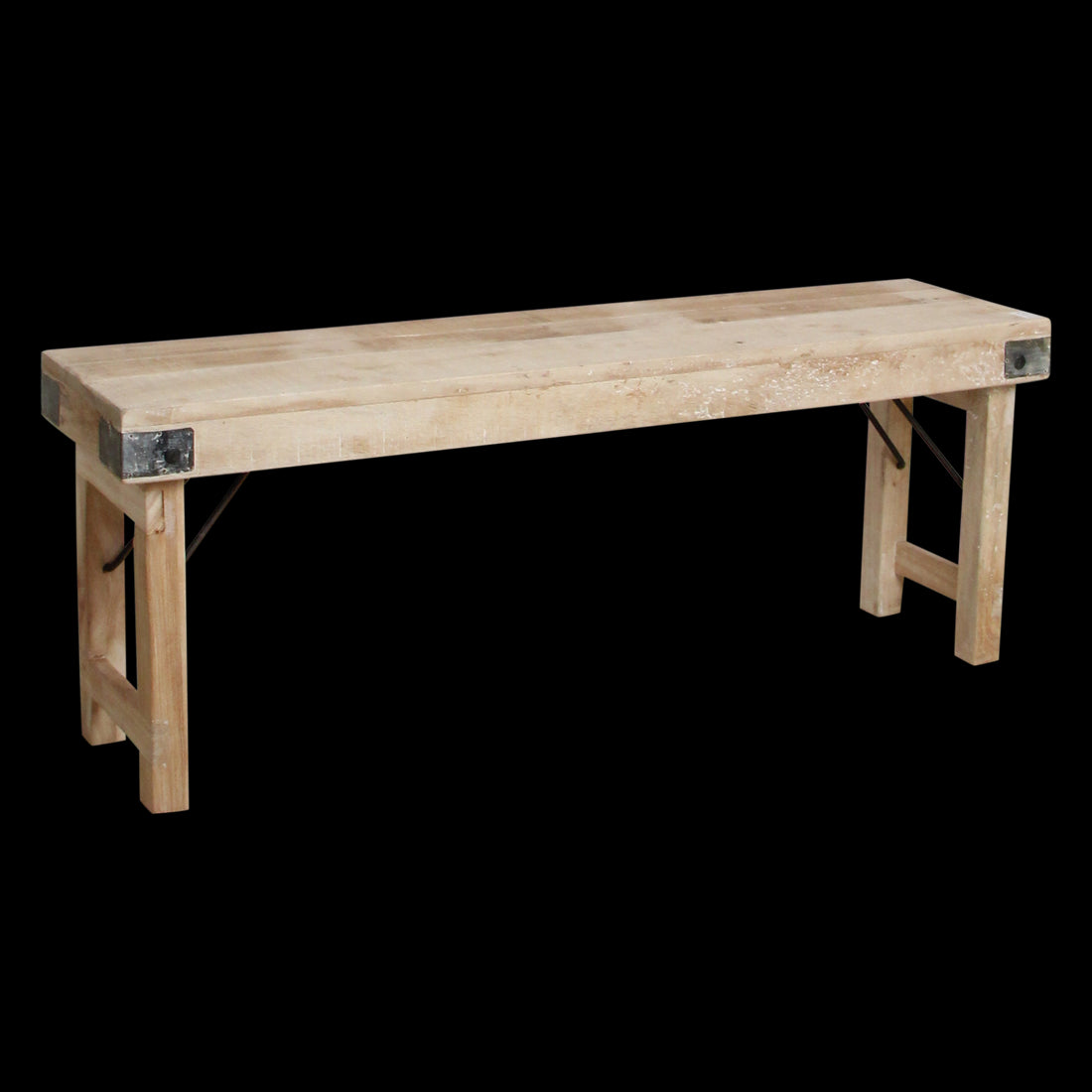 Raw Materials Limewash Inklapbare Eetkamerbank - Fsc-Gerecycled Hout - 120cm