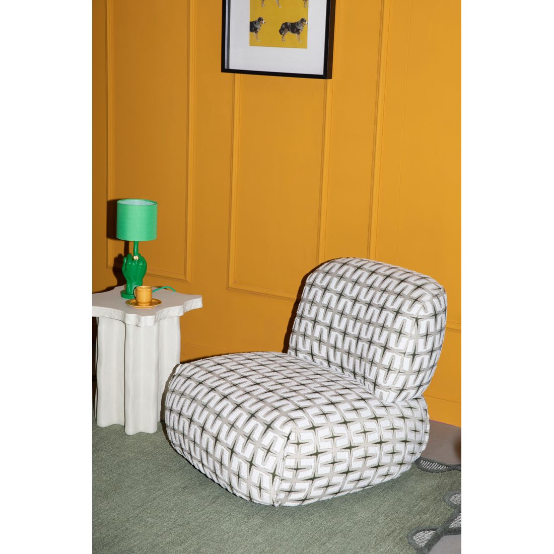 Bold Monkey Fauteuil Ritz Beige/Groen - KwaliteitWonen.nl