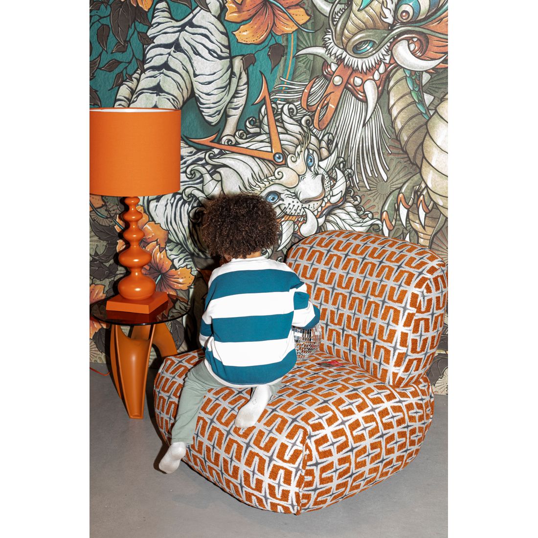 Bold Monkey Fauteuil Ritz Beige/Oranje-Kwaliteitwonen.nl