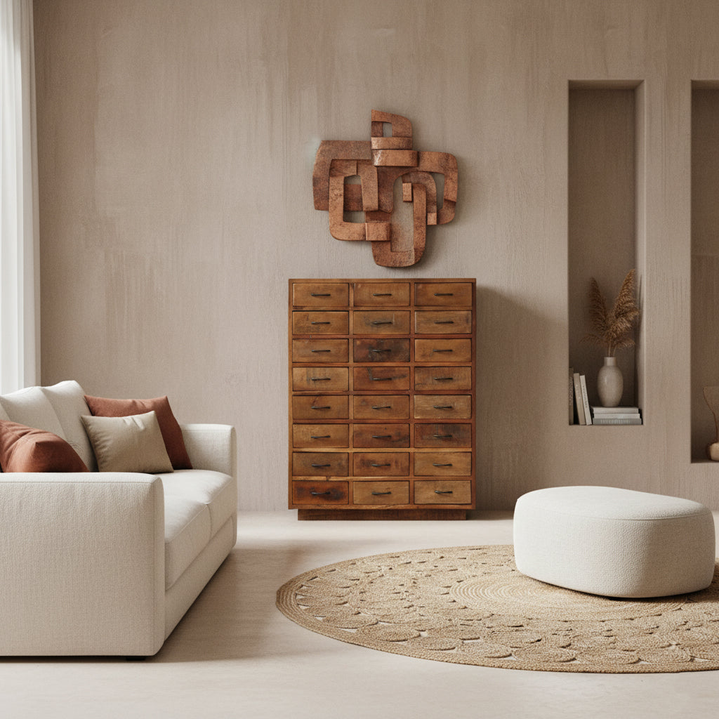 Raw Materials Ladekast Hout Bruin 24 Lades