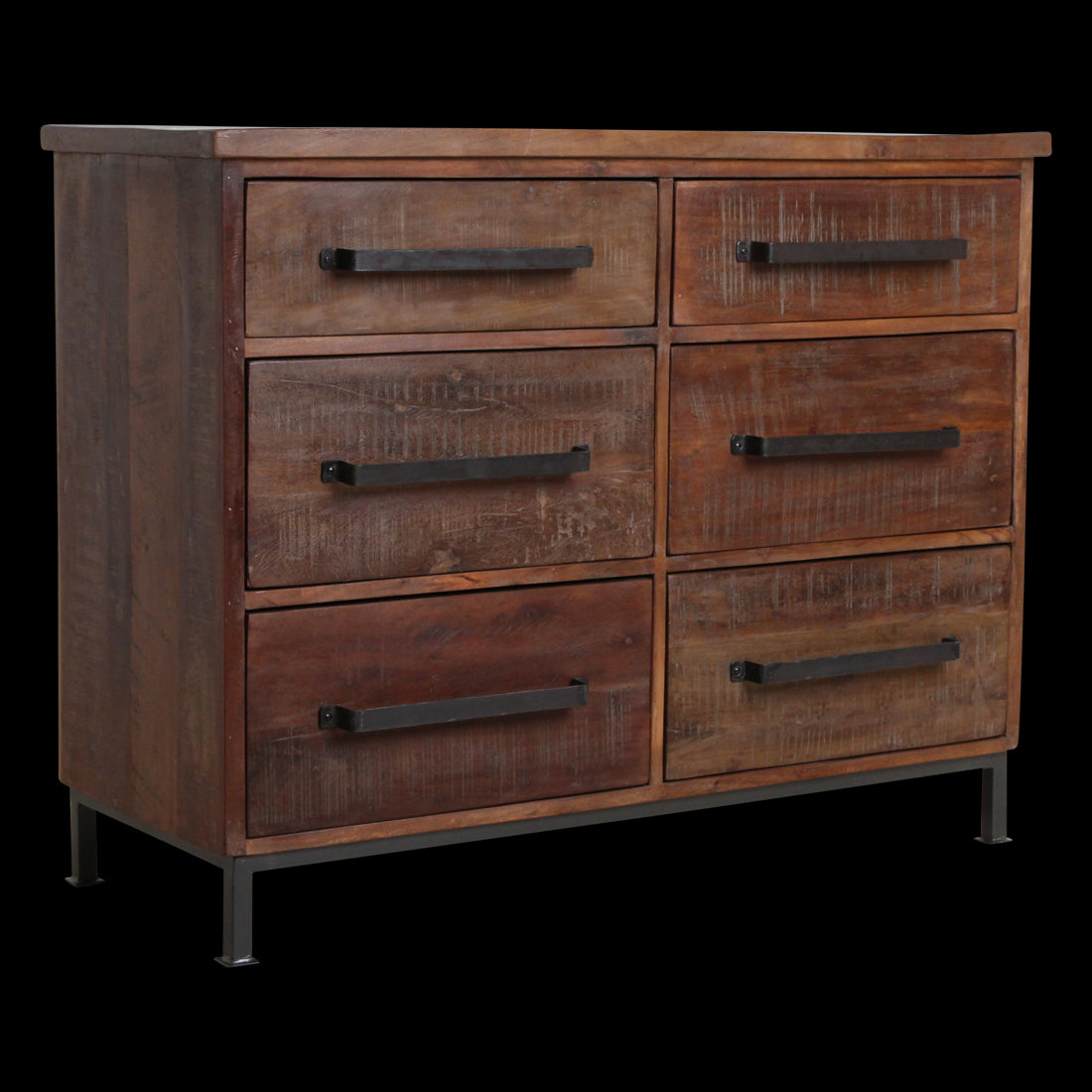 Raw Materials Dressoir Hout Bruin 6 Lades