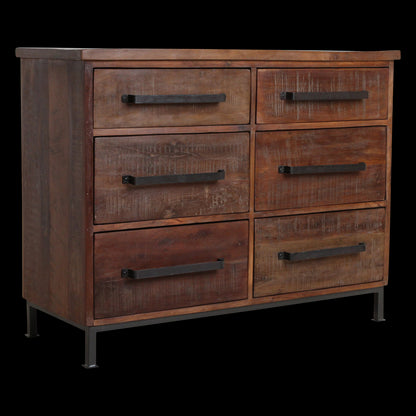 Raw Materials Dressoir Hout Bruin 6 Lades