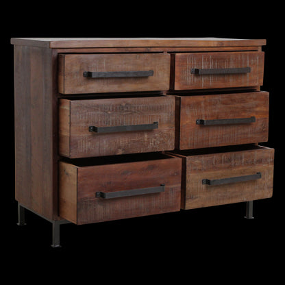 Raw Materials Dressoir Hout Bruin 6 Lades