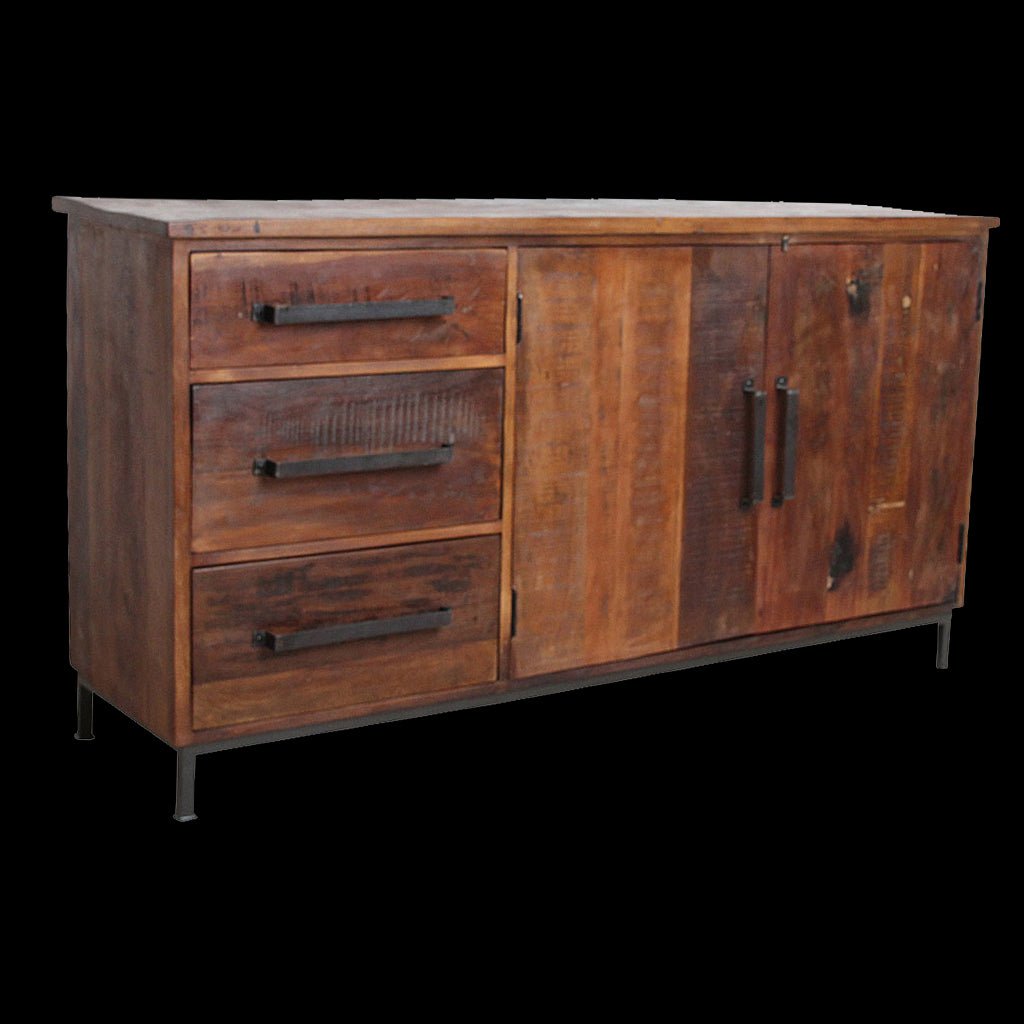 Raw Materials Dressoir Hout Bruin 3 Lades