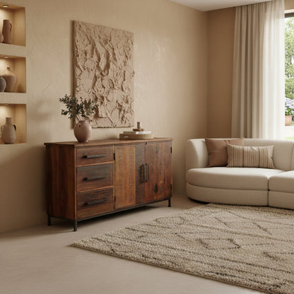 Raw Materials Dressoir Hout Bruin 3 Lades