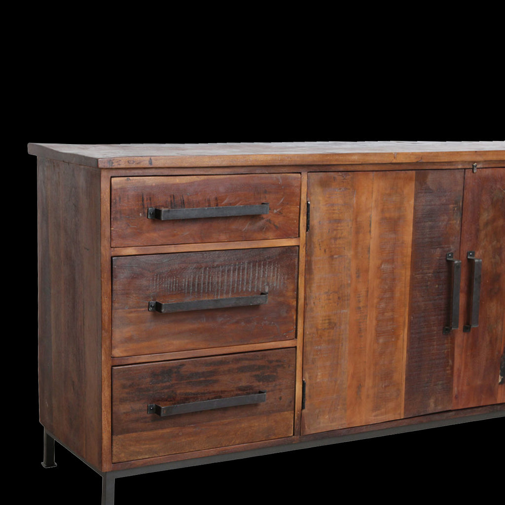 Raw Materials Dressoir Hout Bruin 3 Lades