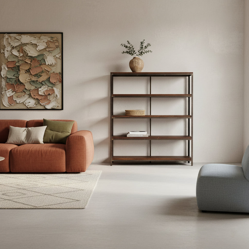 Raw Materials Boekenkast Fabrieks IJzeren Rek Met Houten Planken