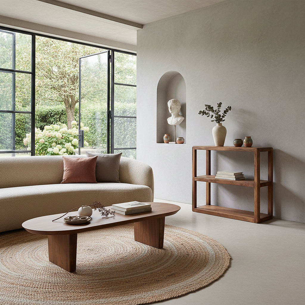 Raw Materials Boekenkast Bullnose Rek Mangohout