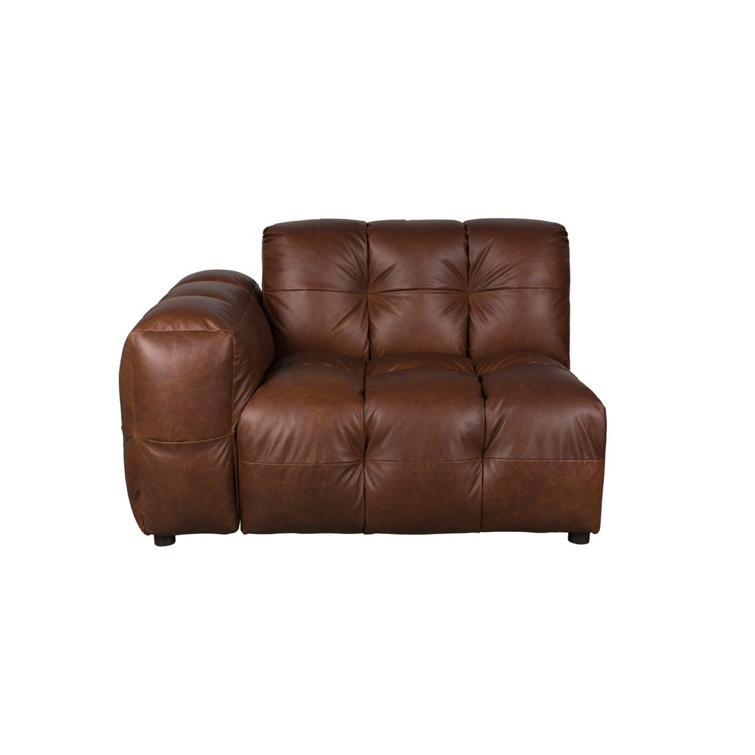 Dutchbone 1.5-zits Bank Hackman Arm Links Leer Bruin-Kwaliteitwonen.nl