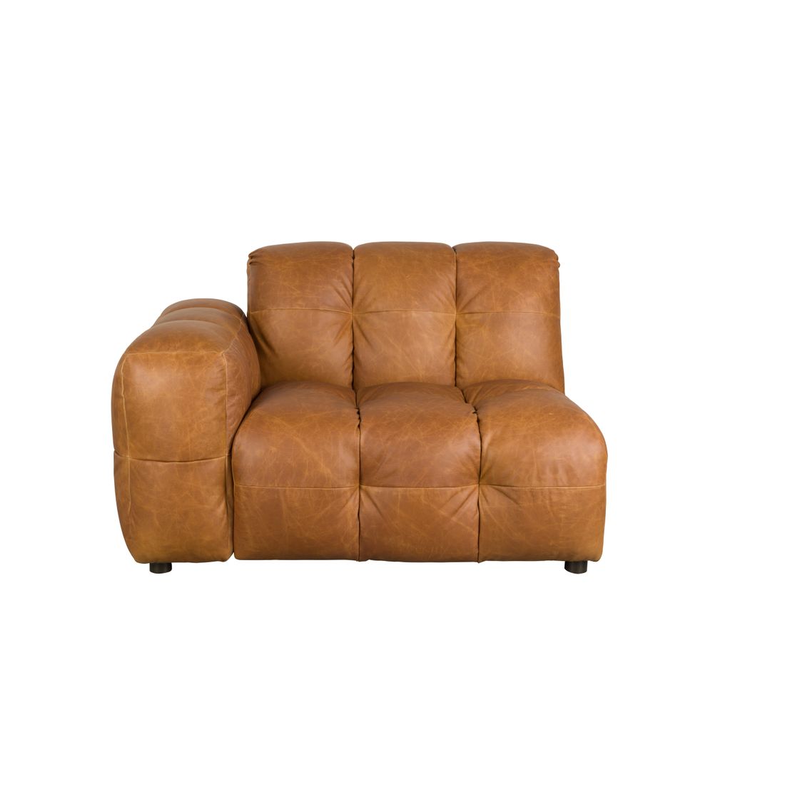 Dutchbone 1.5-zits Bank Hackman Arm Links Leer Cognac - KwaliteitWonen.nl