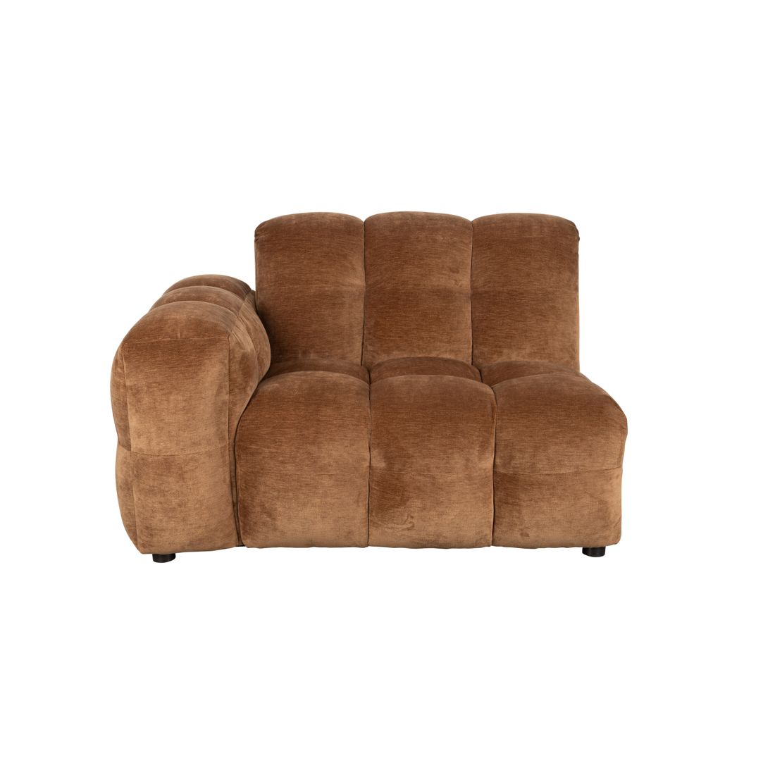 Dutchbone 1.5-zits Bank Hackman Arm Links Velours Cognac - KwaliteitWonen.nl