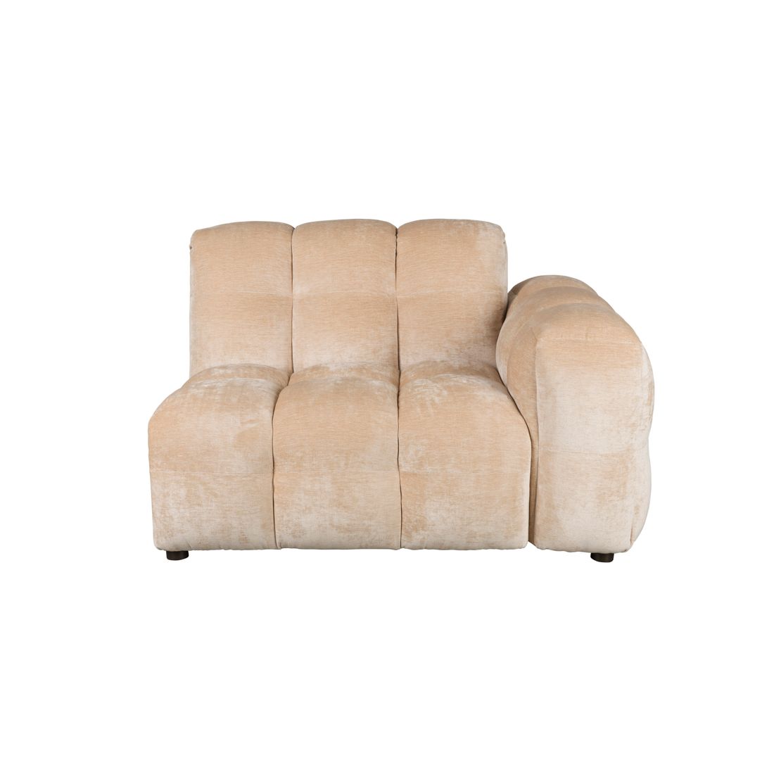 Dutchbone 1.5-zits Bank Hackman Arm Rechts Velours Beige - KwaliteitWonen.nl