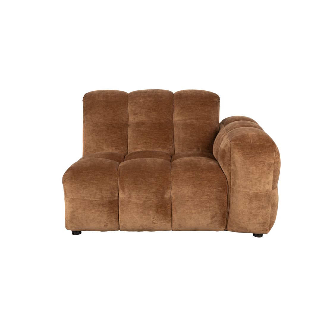 Dutchbone 1.5-zits Bank Hackman Arm Rechts Velours Cognac - KwaliteitWonen.nl