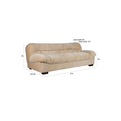 Dutchbone 3-zits Bank Douglas Beige - KwaliteitWonen.nl