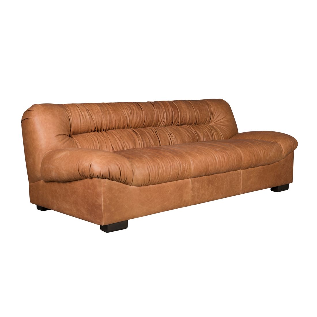 Dutchbone 3-zits Bank Douglas Wax Leer Cognac - KwaliteitWonen.nl