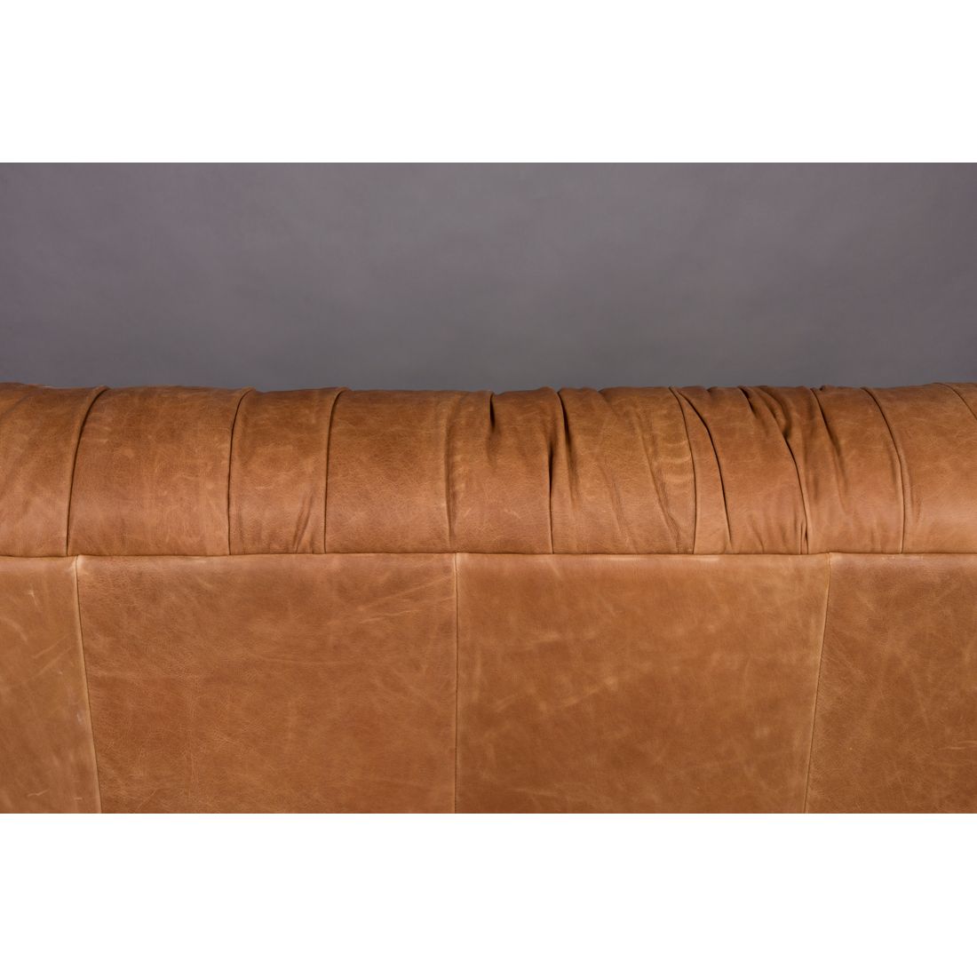 Dutchbone 3-zits Bank Douglas Wax Leer Cognac - KwaliteitWonen.nl