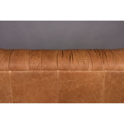 Dutchbone 3-zits Bank Douglas Wax Leer Cognac - KwaliteitWonen.nl