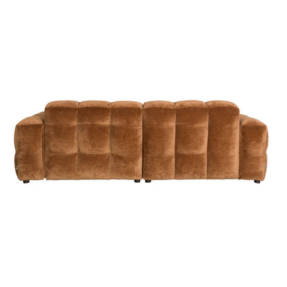 Dutchbone 3-zits Bank Hackman Velours Cognac - KwaliteitWonen.nl
