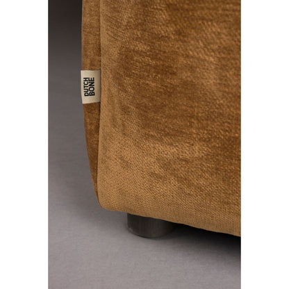 Dutchbone 3-zits Bank Hackman Velours Cognac - KwaliteitWonen.nl