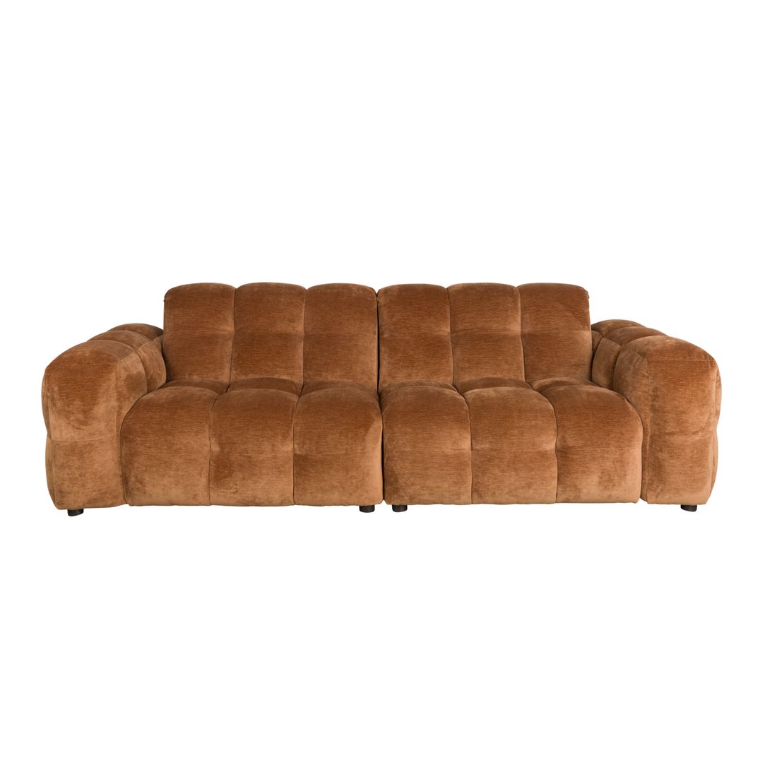 Dutchbone 3-zits Bank Hackman Velours Cognac - KwaliteitWonen.nl