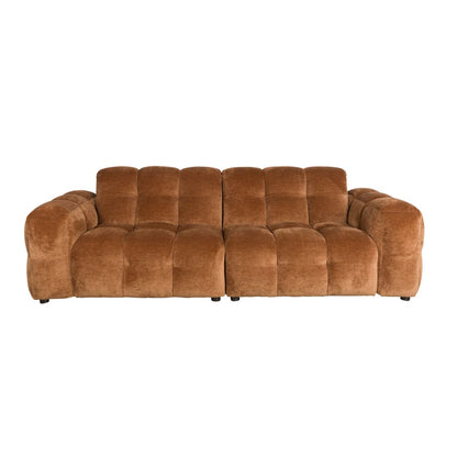 Dutchbone 3-zits Bank Hackman Velours Cognac - KwaliteitWonen.nl