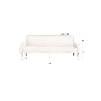 Dutchbone 3-zits Bank Preston Beige - KwaliteitWonen.nl