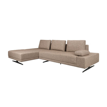 Dutchbone 3-zits Bank Shelly Beige + Chaise Longue Links - KwaliteitWonen.nl