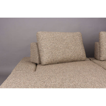 Dutchbone 3-zits Bank Shelly Beige + Chaise Longue Links - KwaliteitWonen.nl