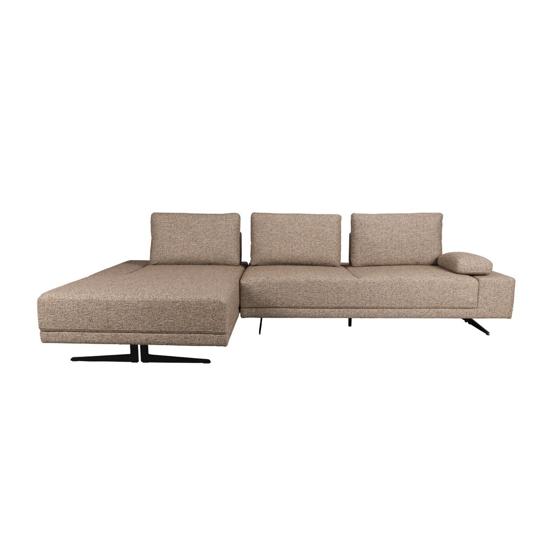 Dutchbone 3-zits Bank Shelly Beige + Chaise Longue Links - KwaliteitWonen.nl