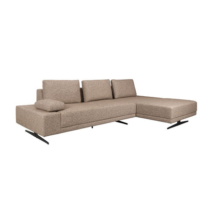 Dutchbone 3-zits Bank Shelly Beige + Chaise Longue Rechts - KwaliteitWonen.nl