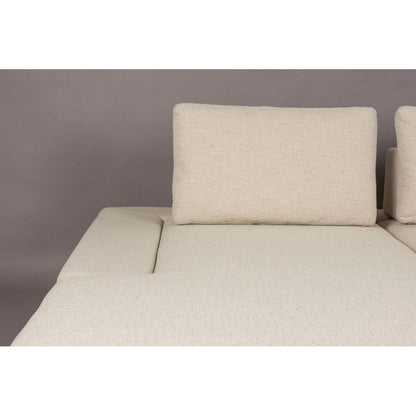 Dutchbone 3-zits Bank Shelly Wit + Chaise Longue Links - KwaliteitWonen.nl