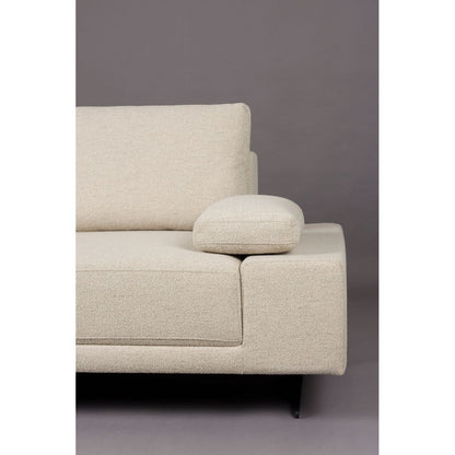Dutchbone 3-zits Bank Shelly Wit + Chaise Longue Links - KwaliteitWonen.nl