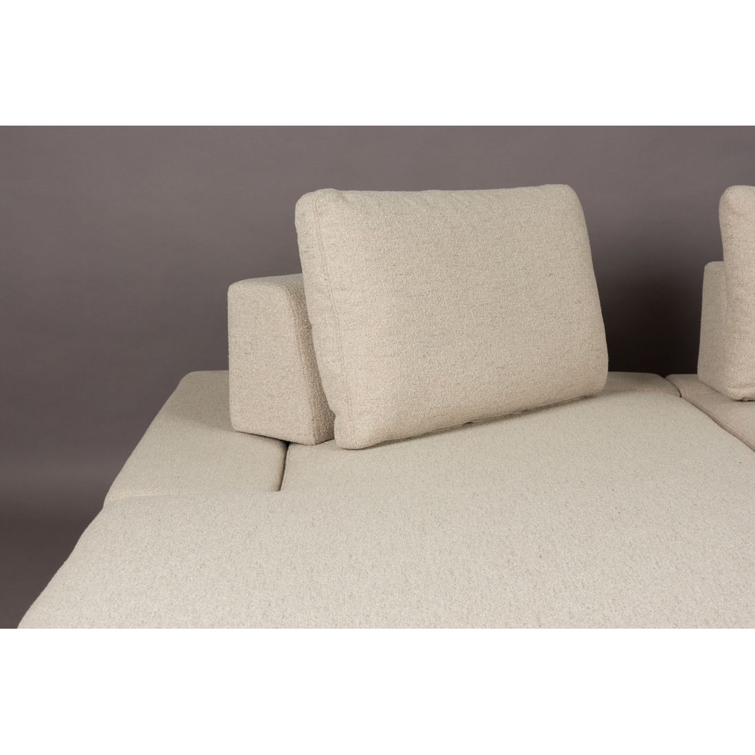 Dutchbone 3-zits Bank Shelly Wit + Chaise Longue Links - KwaliteitWonen.nl