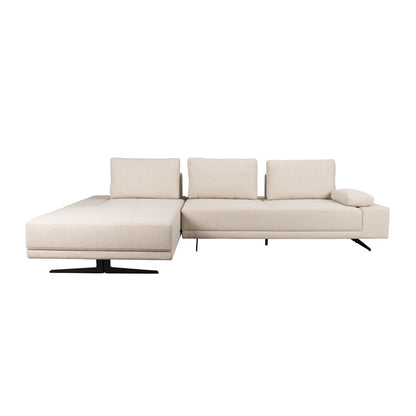 Dutchbone 3-zits Bank Shelly Wit + Chaise Longue Links - KwaliteitWonen.nl