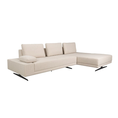 Dutchbone 3-zits Bank Shelly Wit + Chaise Longue Rechts - KwaliteitWonen.nl