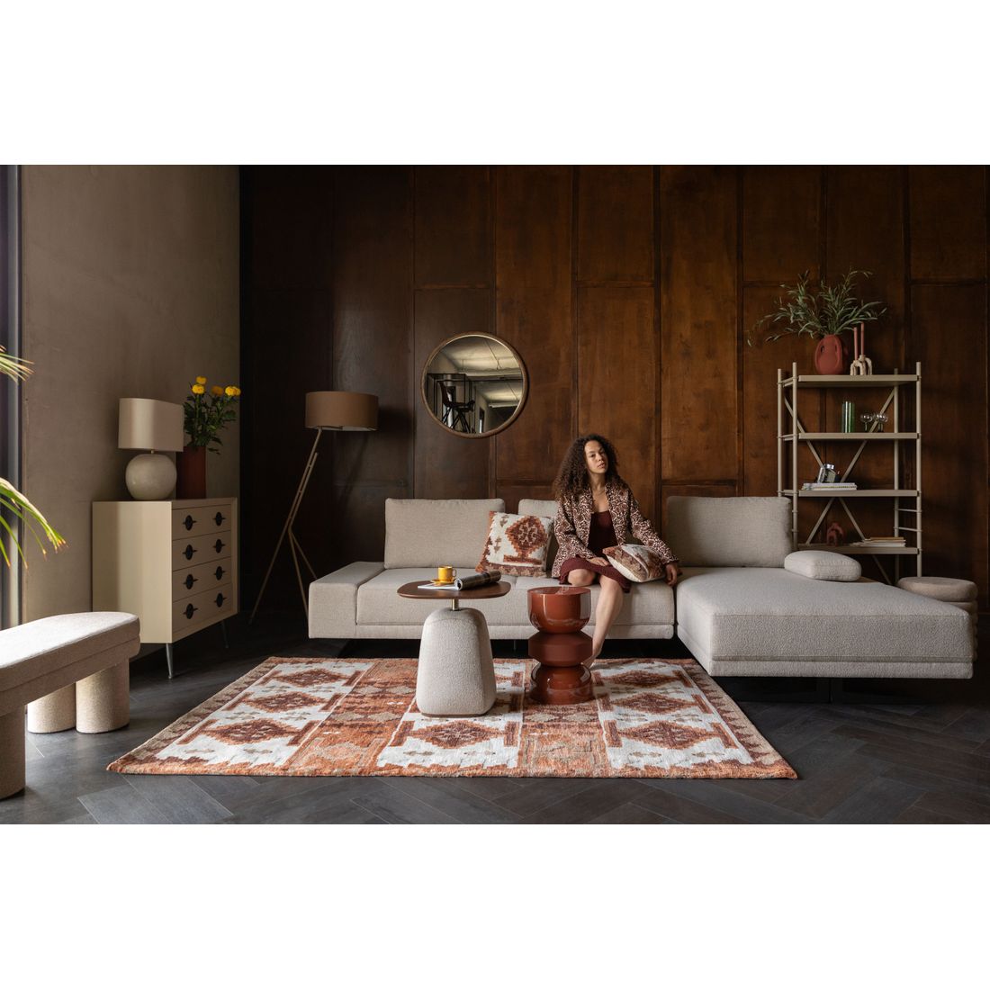 Dutchbone 3-zits Bank Shelly Wit + Chaise Longue Rechts - KwaliteitWonen.nl