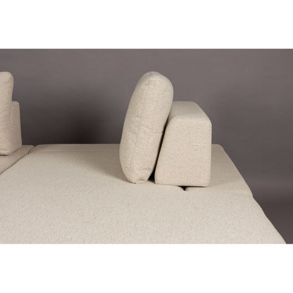 Dutchbone 3-zits Bank Shelly Wit + Chaise Longue Rechts - KwaliteitWonen.nl