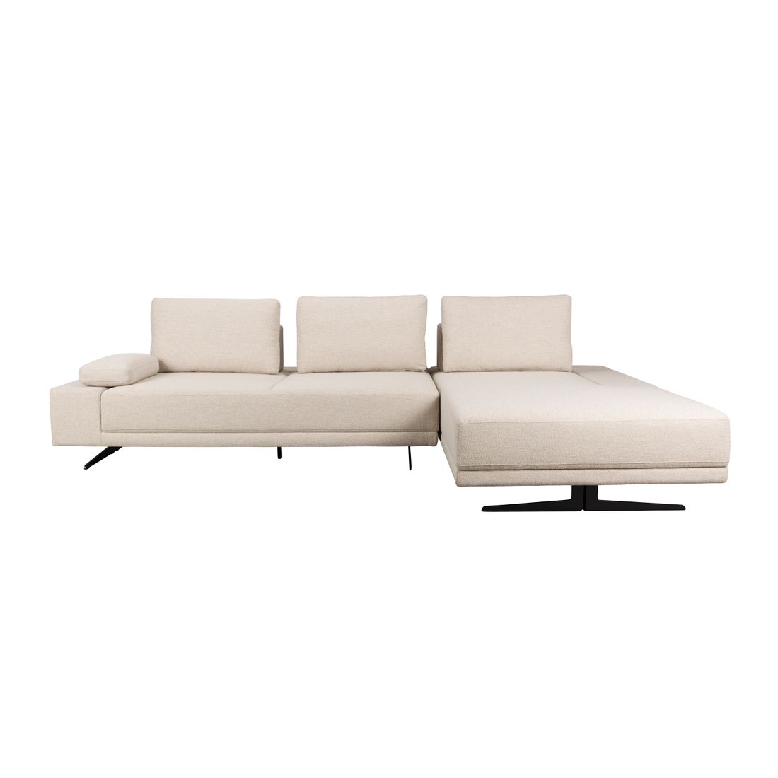 Dutchbone 3-zits Bank Shelly Wit + Chaise Longue Rechts - KwaliteitWonen.nl