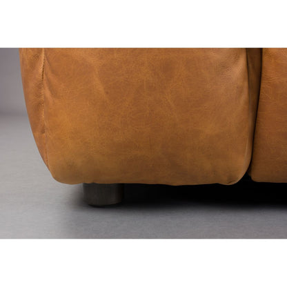 Dutchbone 3-zits bank Hackman Leer Cognac - KwaliteitWonen.nl