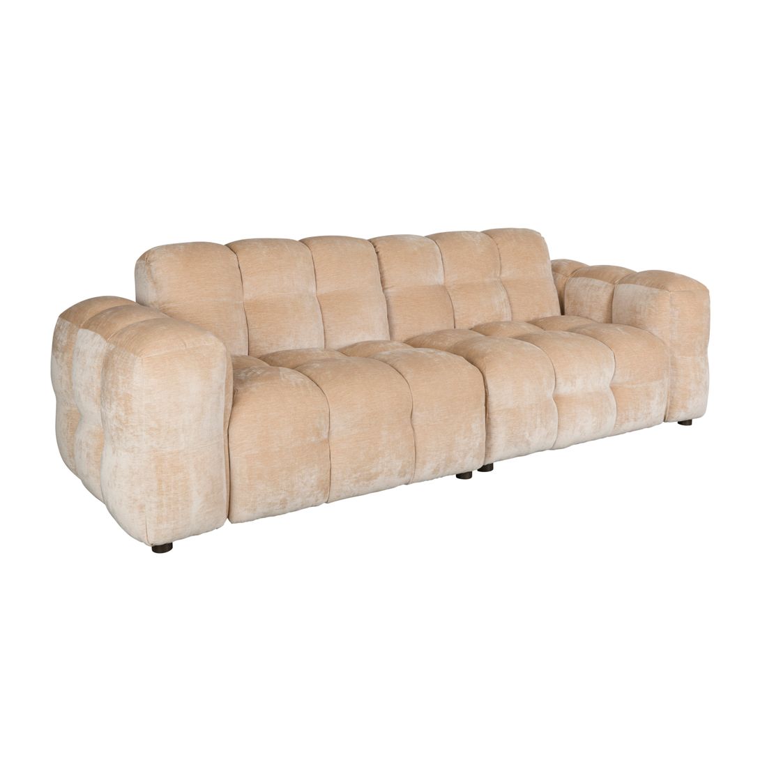 Dutchbone 3-zits bank Hackman Velours Beige - KwaliteitWonen.nl