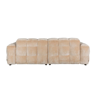 Dutchbone 3-zits bank Hackman Velours Beige - KwaliteitWonen.nl