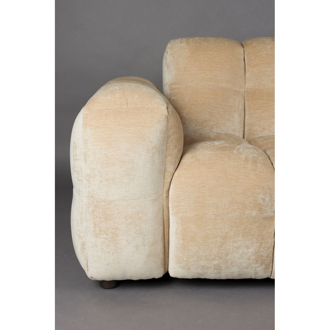 Dutchbone 3-zits bank Hackman Velours Beige - KwaliteitWonen.nl