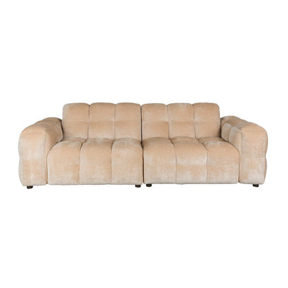 Dutchbone 3-zits bank Hackman Velours Beige - KwaliteitWonen.nl