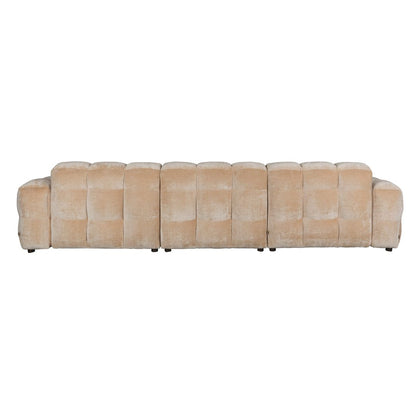 Dutchbone 4.5-zits bank Hackman Velours Beige - KwaliteitWonen.nl