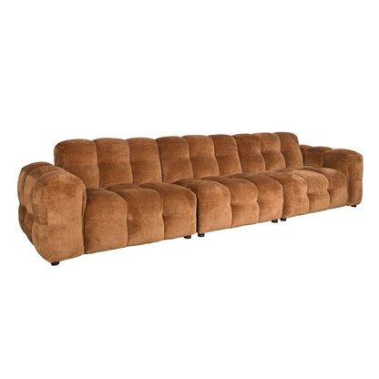 Dutchbone 4.5-zits bank Hackman Velours Cognac - KwaliteitWonen.nl