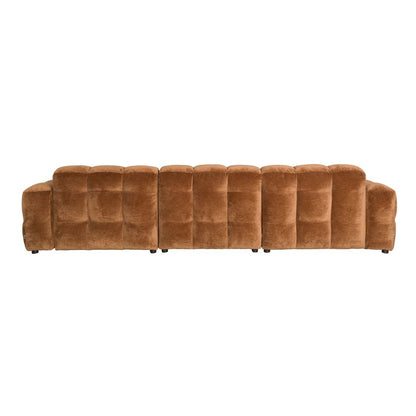 Dutchbone 4.5-zits bank Hackman Velours Cognac - KwaliteitWonen.nl