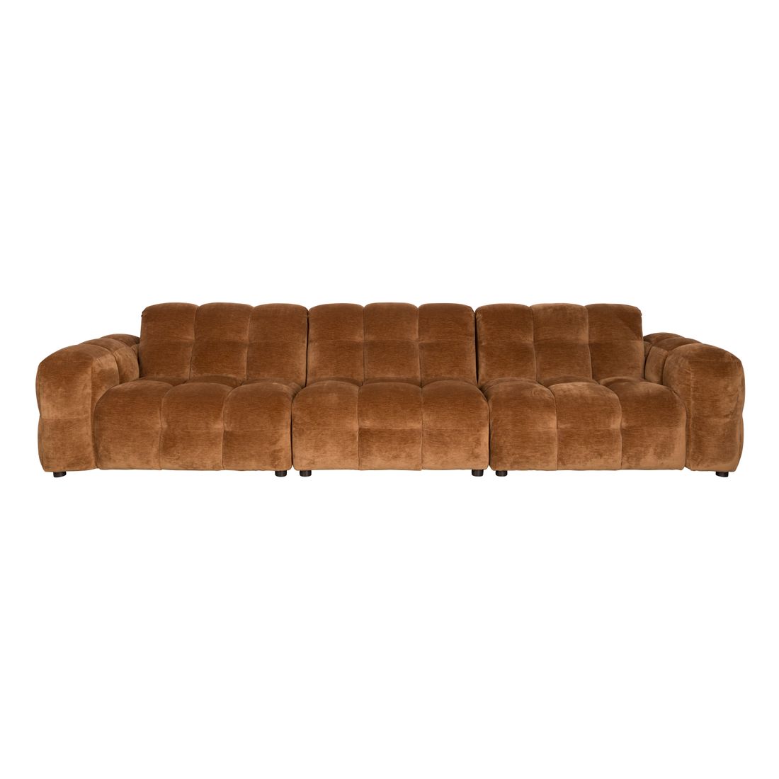 Dutchbone 4.5-zits bank Hackman Velours Cognac - KwaliteitWonen.nl