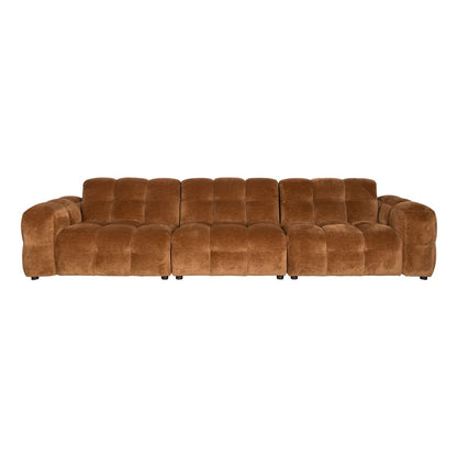 Dutchbone 4.5-zits bank Hackman Velours Cognac - KwaliteitWonen.nl