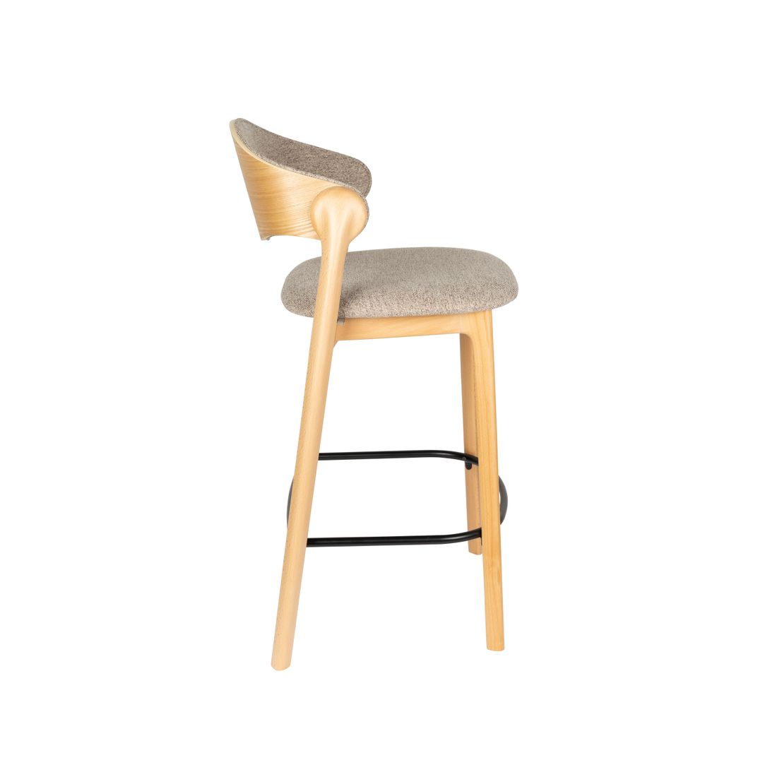 Dutchbone Barkruk Babington Beige Eiken - KwaliteitWonen.nl